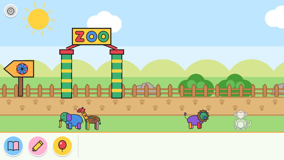 The Splashville zoo full of colorful animals